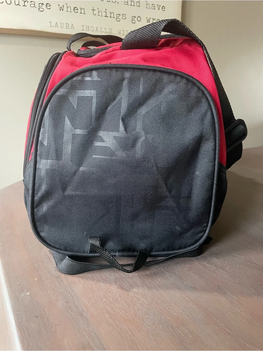 Nike Red and Black Duffel with White Swoosh Logo
